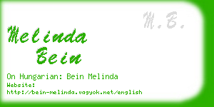 melinda bein business card